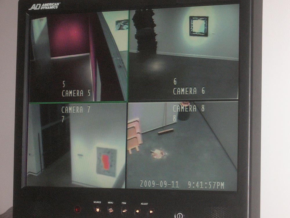 Gallery (security monitor view), Other Positioning Systems, Rochester Art Center, Rochester, MN, David Lefkowitz, 2009