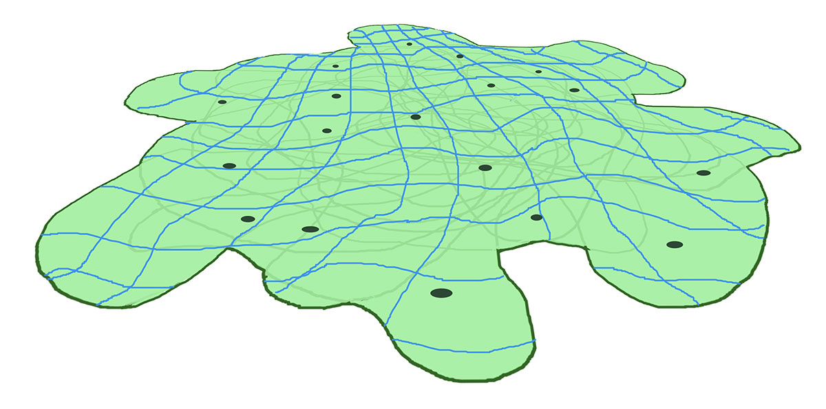 18 Holes in One-preliminary sketch- matrix diagram<br />
(with Stephen Mohring, David Lefkowitz, 2013